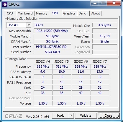 SK HYNIX (HMT451U7AFR8C-RD) PC3-14900E (DDR3-1866) 4GB Unubuffered ECC ★純正品★_画像4