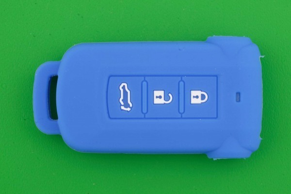 三菱デリカD5（MITSUBISHI?ミツビシ?みつびし）★5ボタン?スマートキー用シリコンカバーケース★青色