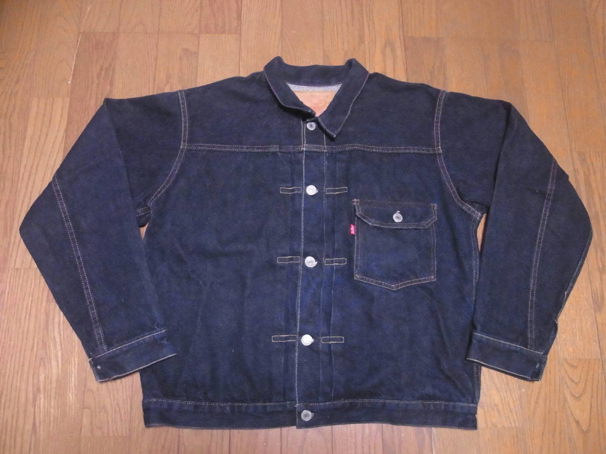 236-149/濃紺/美品/1999年/USA製/アメリカ製/LEVI'S/リーバイス/70501 0003/バレンシア/555/506XX/1st/ファースト/デニムジャケット/44の画像1