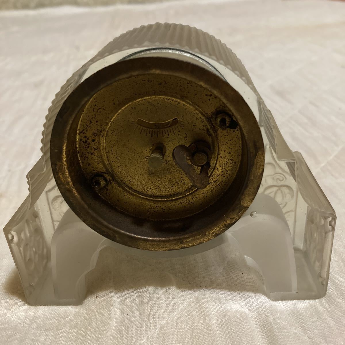 大正.昭和初期.レトロ .ウラン硝子.置時計 .古時計.メーカーは 大正.昭和初期.レトロ .ウラン硝子.置時計 .古時計.メーカーは