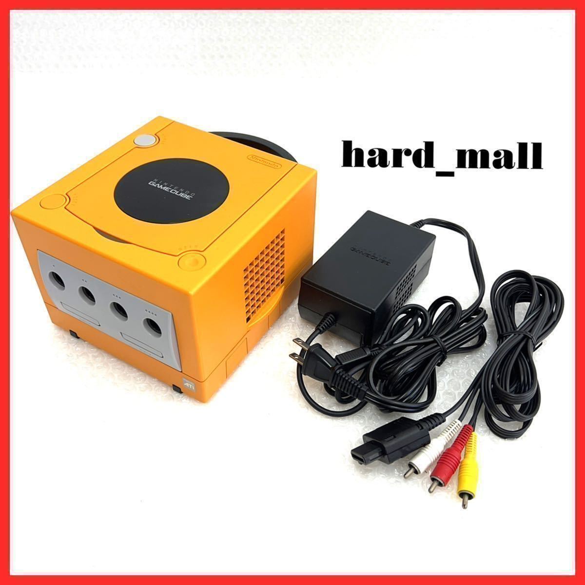 【美品】Nintendo GC ゲームキューブ DOL-001 / DOL-002 / SHVC-008 一式 セット 本体 / AVケーブル / 電源ケーブル 任天堂 オレンジ