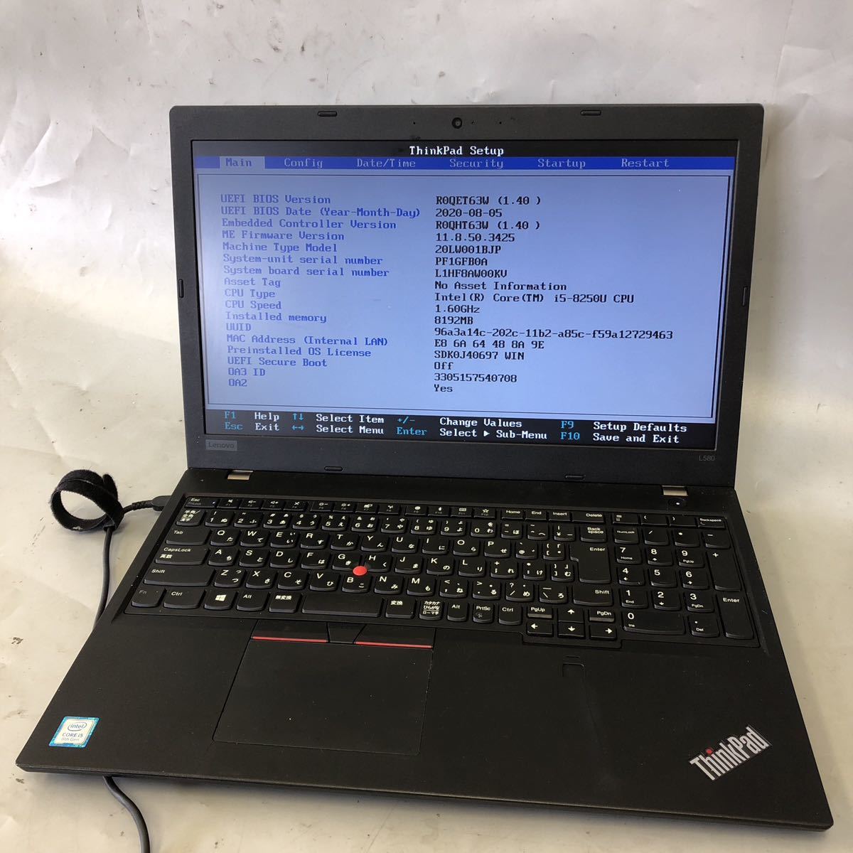 JXJKジャンク lenovo L /Core iU 1.GHz/メモリ8G