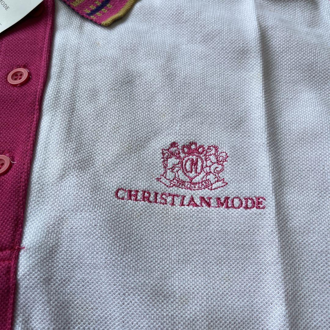 返品送料無料 CHRISTIAN MODE クリスチャン モード 総柄 半袖 ポロシャツ M