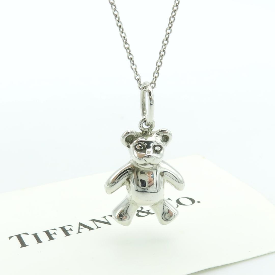 【送料無料】 希少 美品 Tiffany&Co. ティファニー テディ ベア シルバー ネックレス SV925 クマ MW151