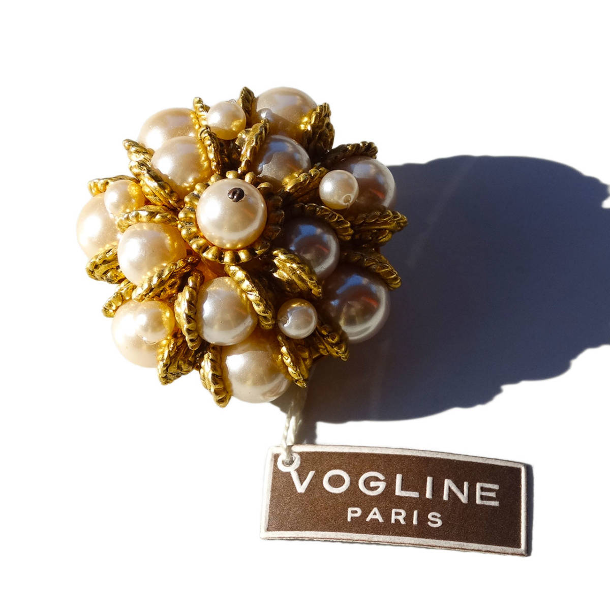 値引きする PARIS「VOGLINE」Vintage ☆80s fake brooch design flower