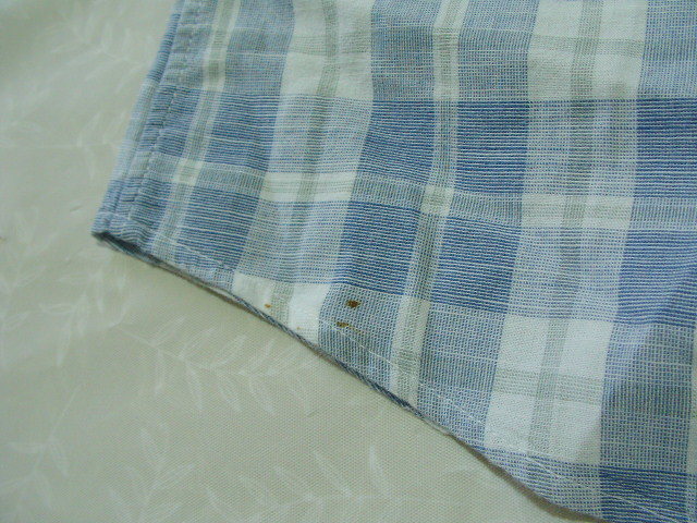 ssy6757 GAP ギャップ 半袖 コットンシャツ ブルーグレー×ホワイト ■ チェック柄 ■ ボタンダウン Lサイズの画像8