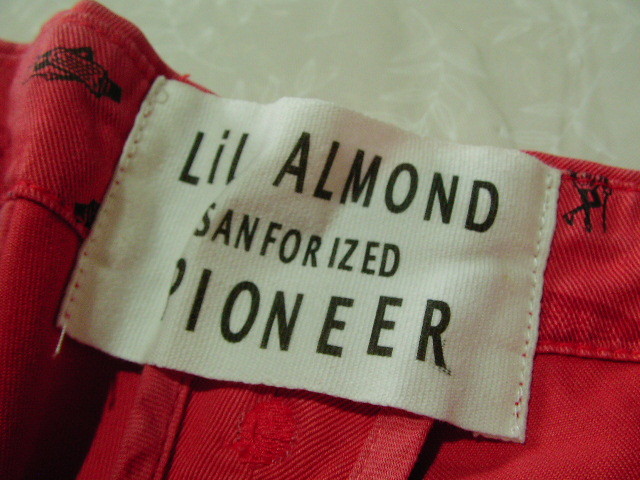 ssy6789 LIL ALMOND PIONIEER SANFORIZED コットンパンツ ダークオレンジ系 ■ 無地 ■ ノータック Lサイズ_画像9