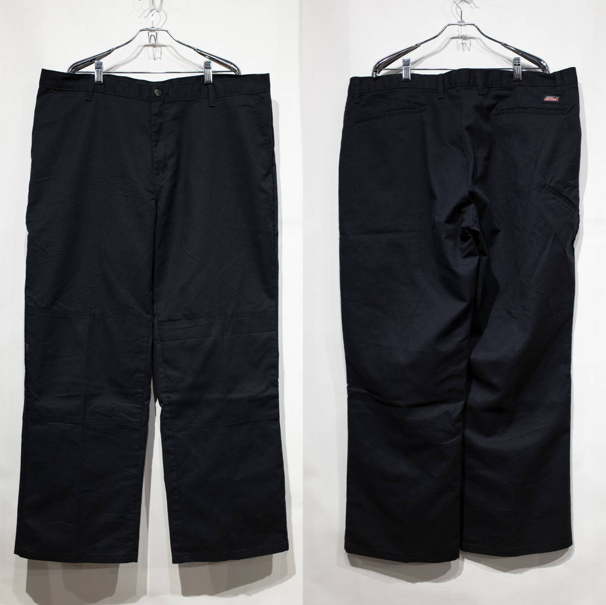 【大きいサイズ】W40×L30 / Dickies ディッキーズ T/Cツイル ダブルニーワークパンツ 黒 極太 ゆるダボ ストリート ワイド キング ビッグ_画像2