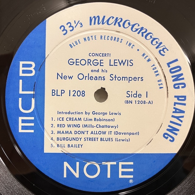 ●即決LP George Lewis / Concert blp1208 j37650 米盤、片Ny片inc/R無63rd Rvg機械/耳(P)刻印 ジョージ・ルイス_画像3