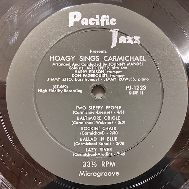 ●即決VOCAL LP Hoagy Carmichael / Hoagy Sings Carmichael With The Pacific Jazzmen PJ-1223 jv4800 米オリジ Dg Monoの画像2