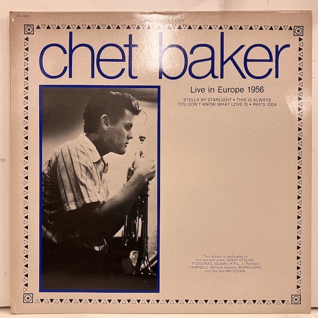 ●即決LP Chet Baker / Live in Europe 1956 ja5240 ej3569 仏オリジナル チェット・ベイカー_画像1