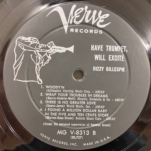 ●即決LP Dizzy Gillespie / Have Trumpet Will Excite Mgv8313 j37711 米オリジナル、Dg Vinc/Tp Mono _画像2