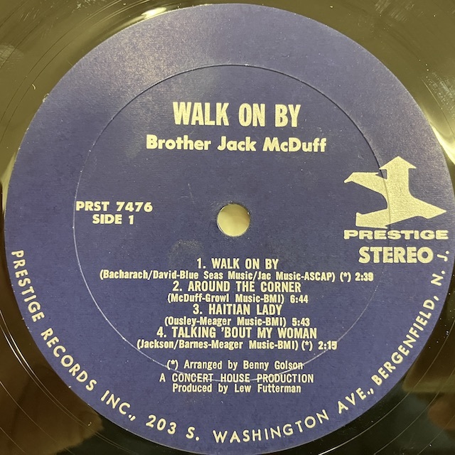 ●即決LP Brother Jack McDuff / Walk On By Prst7476 j37749 米オリジナル、紺右Trident Stereo PAT MARTINO_画像3