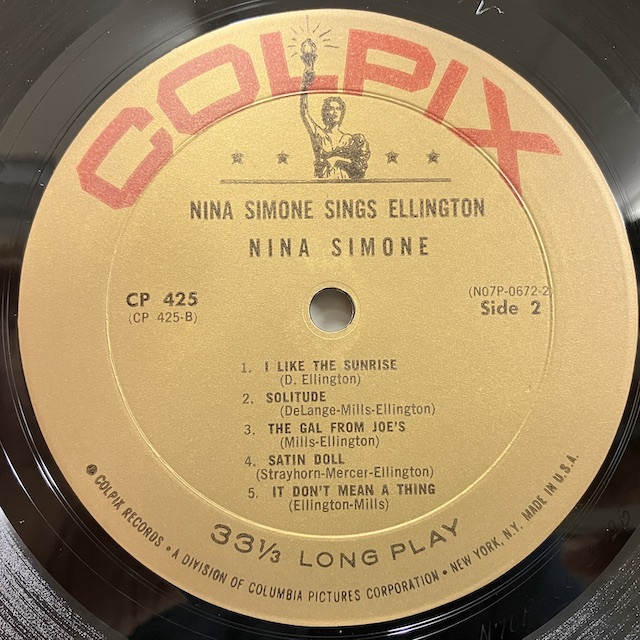 ●即決VOCAL LP Nina Simone / sings Duke Ellington cp425 jv4908 米盤、ミゾナシ金 Mono ニーナ・シモン _画像2