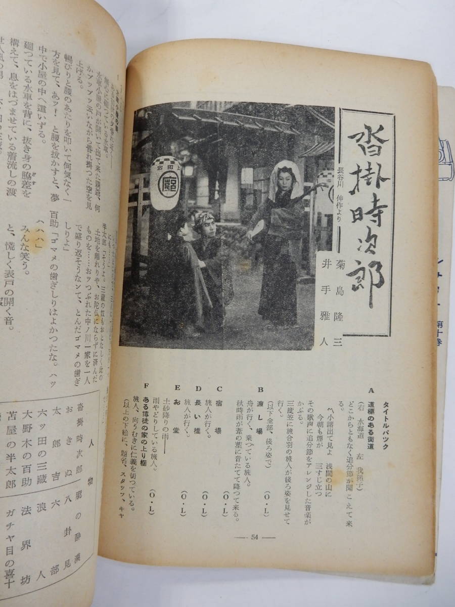 月刊シナリオ1954/6/新藤兼人泥だらけの青春/菊島隆三井手雅人沓掛時次郎/池田忠雄/黒い罌粟/川島雄三鶴田浩二京マチ子/衣笠貞之助依田義賢_画像5