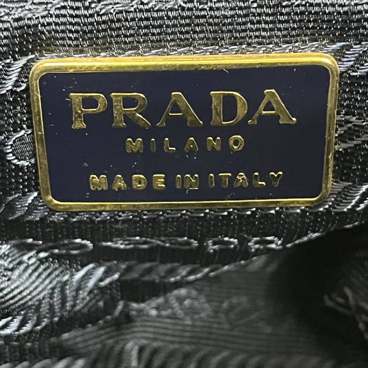 保存袋付き PRADA プラダ 三角ロゴメタルプレート キルティング ナイロン ミニ チェーン ショルダーバッグ