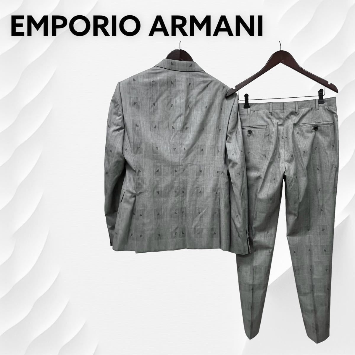 アルマーニ 22SS M LINE drop 8 EAロゴ チェック スーツ-