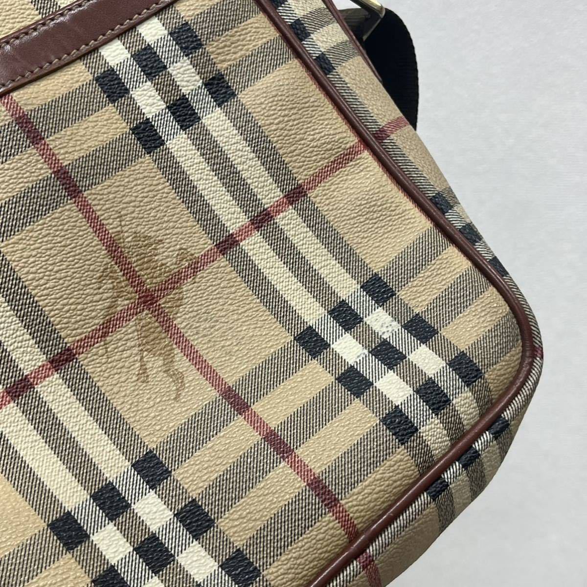 BURBERRY バーバリー ノバチェック柄 ホースマークロゴ PVC レザー