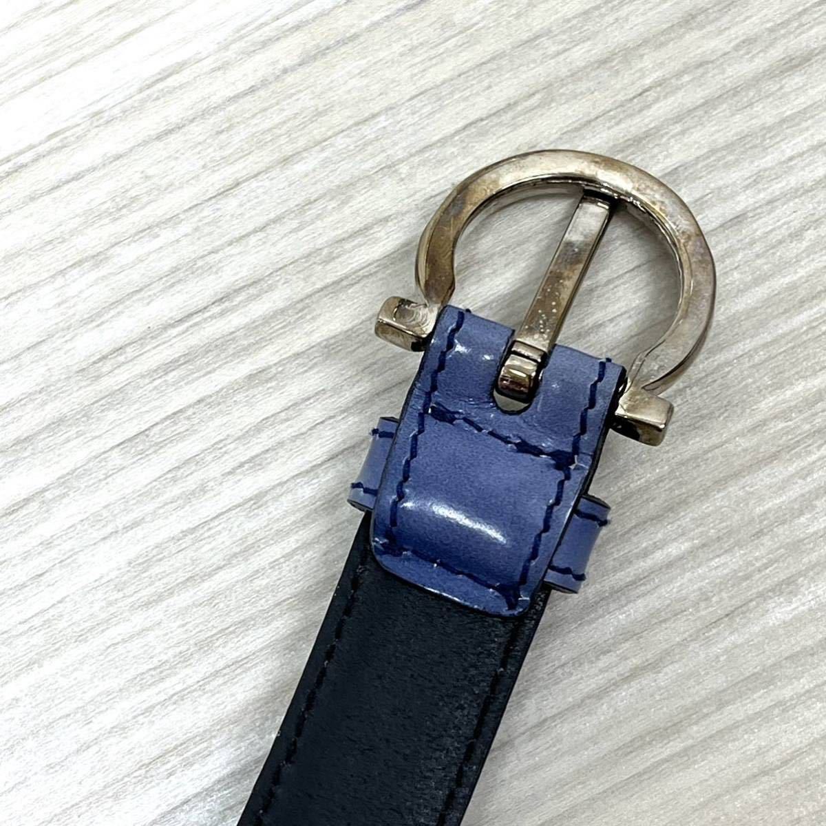 Salvatore Ferragamo サルヴァトーレ フェラガモ ガンチーニ バックル グラデーション パテントレザー ベルト レディース 6548