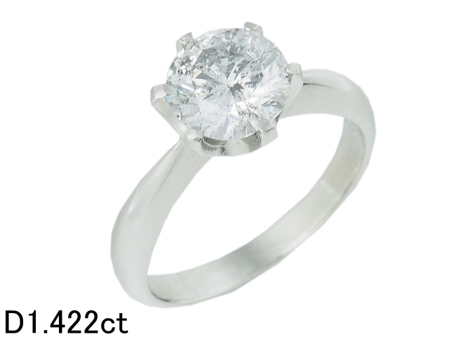 最大15%OFFクーポン 立爪リング プラチナ Pt900 ダイヤモンド/1.422ct