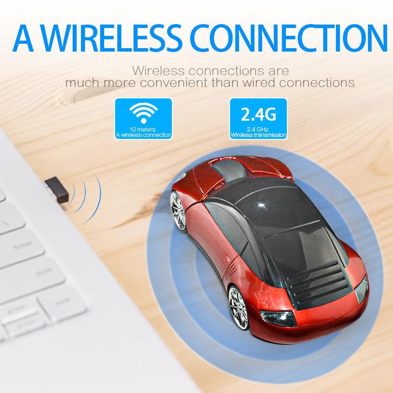 新 2.4GHz ワイヤレスマウススポーツカーのスタイリングゲーミングマウス USB Bluetooth 受信スマートスリープモードオフィス Pc のラップ_画像3