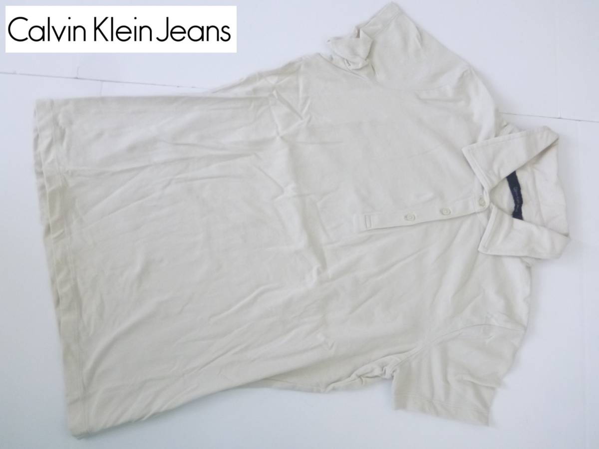 新品未使用 Calvin Klein Jeans カルバンクライン ジーンズ★　ベージュ　半袖　シャツ　M_画像1