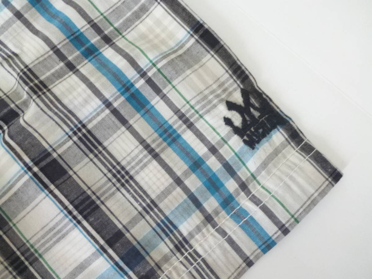 新品 MICROS★　黒×緑×白　チェック柄　半袖　シャツ 14/16…身長160㎝相当_画像3