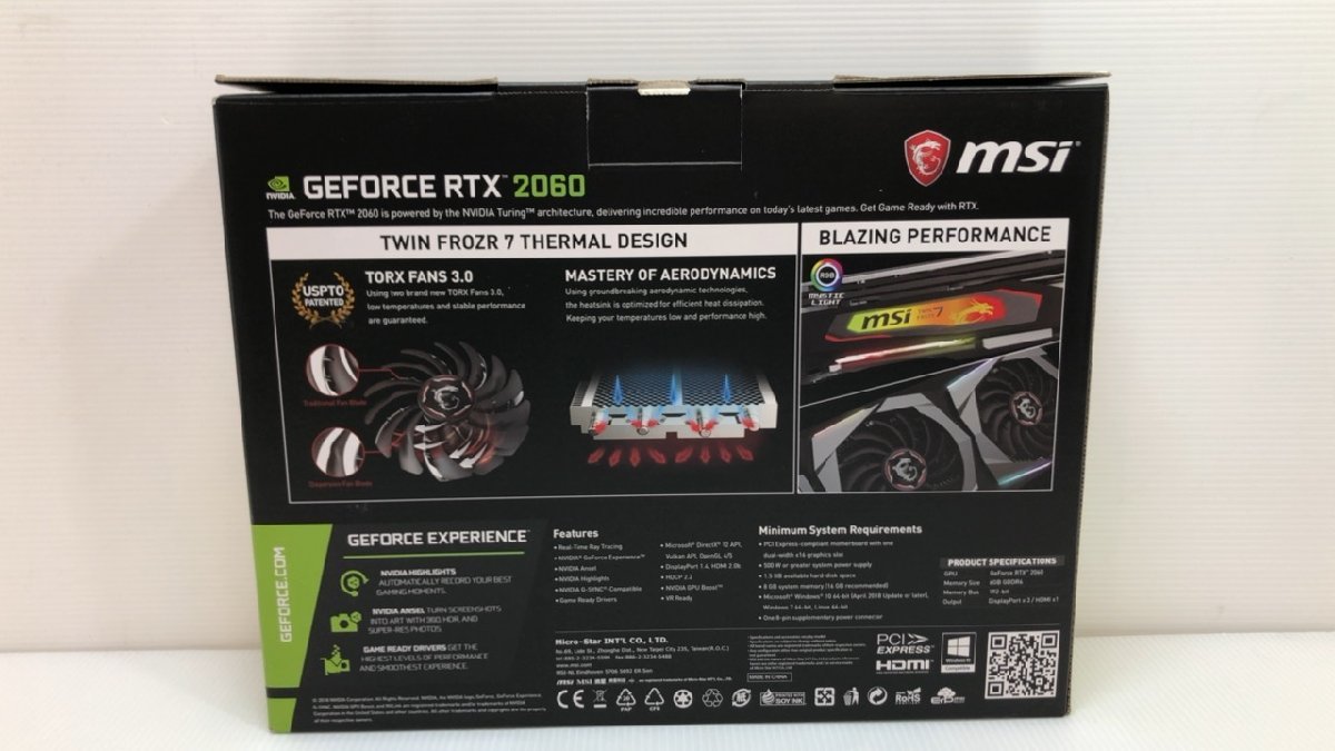 ★未使用品！送料無料！★ MSI GeForce RTX 2060 GAMING Z 6G　グラフィックボード　グラフィックスカード　グラボ_画像7