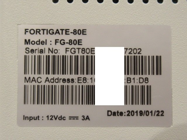 Ω 新DK 0037♪ Fortinet【FG-80E】FortiGate-80E UTM FW：v6.0.4 ライセンス24年06月09日迄 初期化済・祝10000取引突破!!_画像9