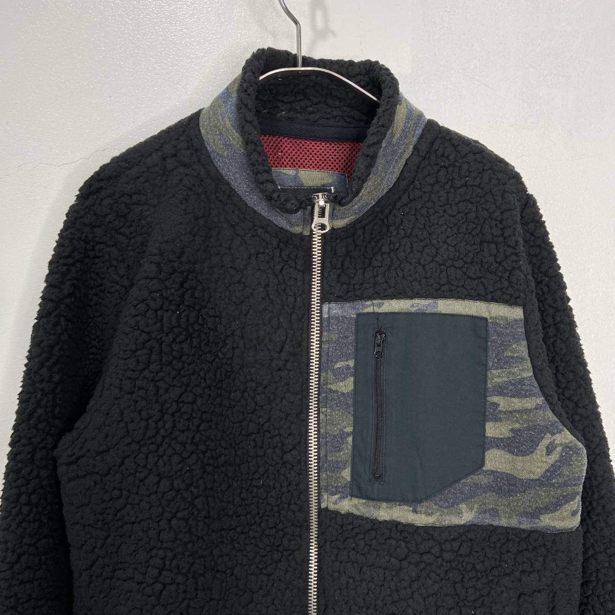  free shipping *SIERRADESIGNS* Sierra Design * boa fleece jacket * hand warmer * camouflage pattern * black *M*G23