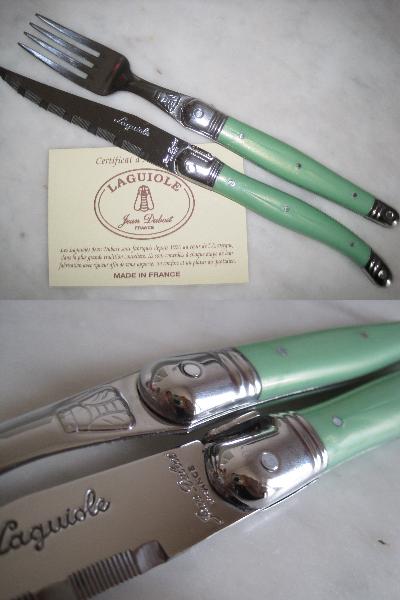  France made 1.5mm width steak knife Hawk light green color Laguiolelagi all lai all cutlery laiyo-ru Italian 