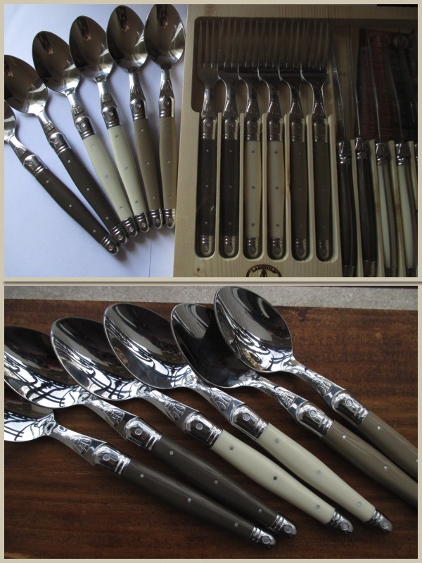  tree boxed 12 pcs set Laguiole knife 6ps.@. Fork 6ps.@lagi all cutlery 1.5mm width stainless steel JeanDubost Jean te.bo product French 
