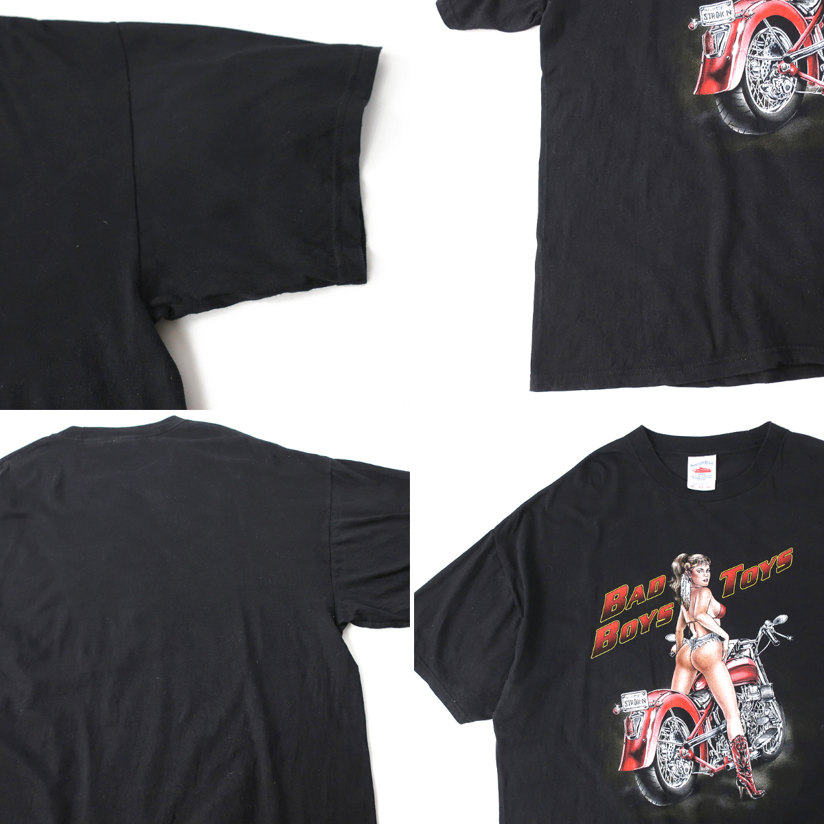 US輸入 BAD BOYS TOYS Tシャツ TENNESSE RIVER モーターサイクル/セクシーガール 黒(2XL)の画像3