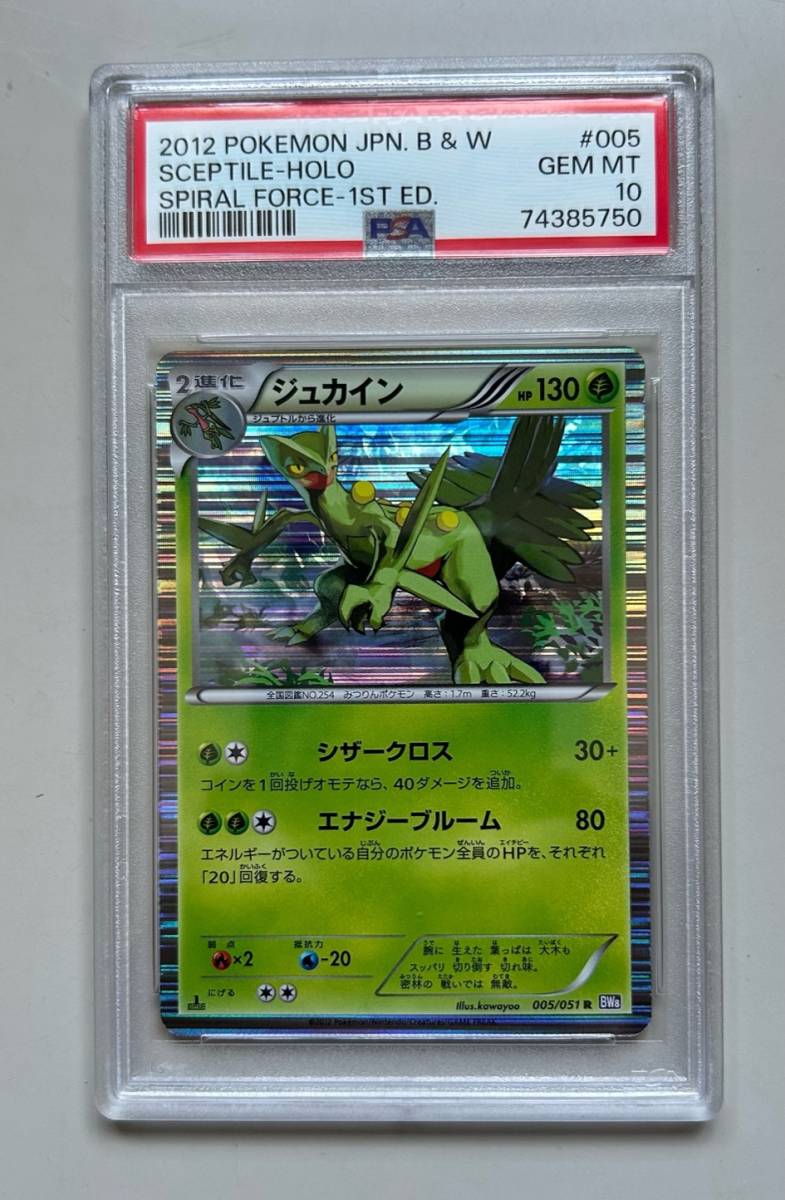 ワンオーナー 【ポケモンカード/ポケカ】 PSA10 1ED ジュカイン 005/051 R BW8 シザークロス スパイラルフォース