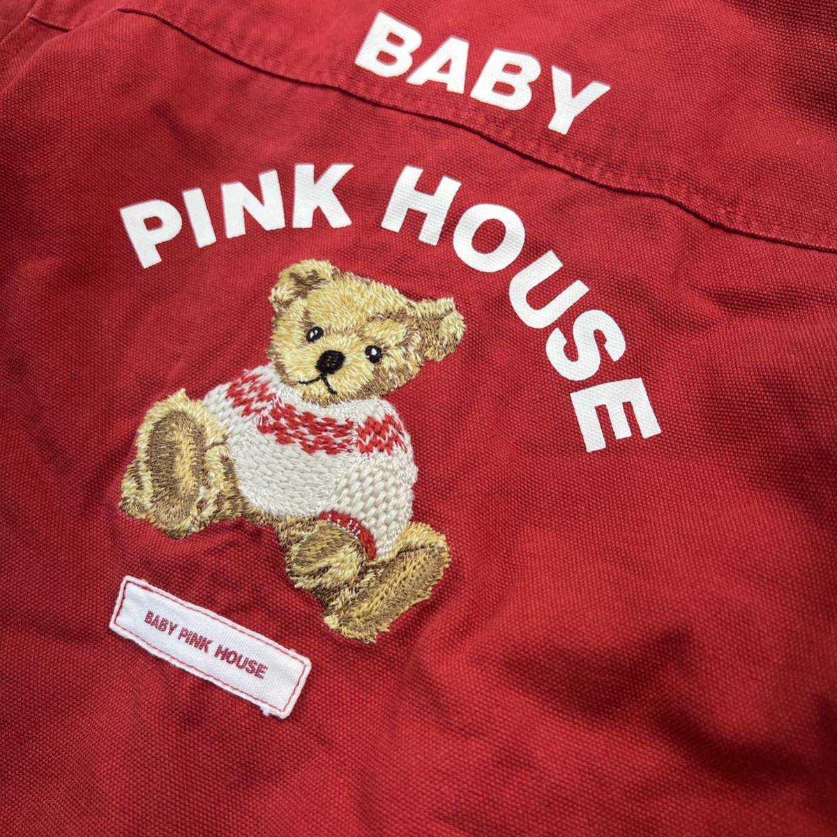  редкий BABY PINK HOUSE Old бледно-розовый house Vintage Kaneko Isao 80~100cm.. вышивка блузон 