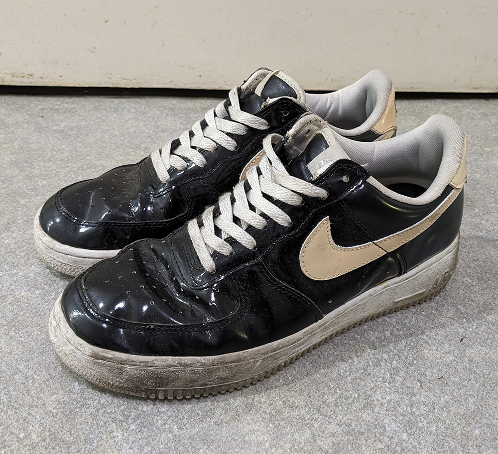 96年製 ナイキ エアフォース1 エナメルパテント 黒白 27cm AIR FORCE1 US9 エナメル NIKE スニーカー シューズ ヴィンテージ ブラック|代購幫