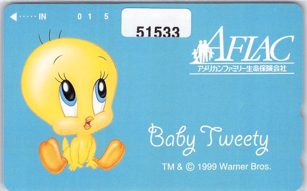 ５１５３３★Baby　Tweety　トウィーティ　アメリカンファミリー生命保険　テレカ★_画像1