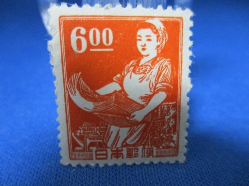 産業図案切手☆印刷女工☆6円切手／未使用／1951年（昭和26年）／i0722-3_画像1