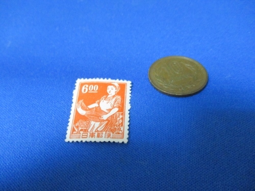産業図案切手☆印刷女工☆6円切手／未使用／1951年（昭和26年）／i0722-3_画像3