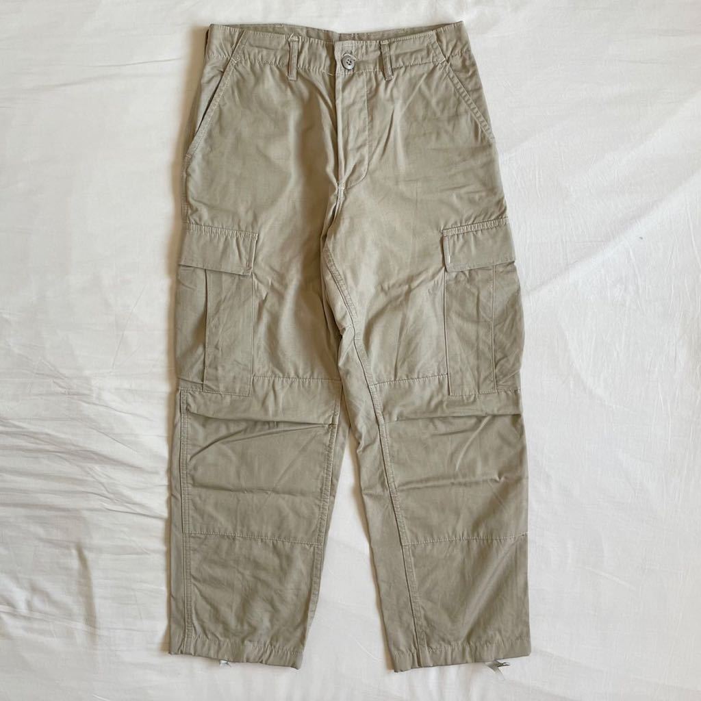 80s US ARMY USA製 BDU ベージュ カーゴパンツ 綿100 S リップストップ