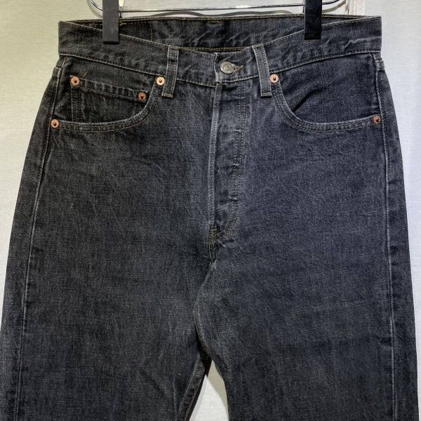 ‘00 Levi’s 501 先染め ブラック USA製 W31 デニムパンツ ヴィンテージ 黒 リーバイス 90s_画像3