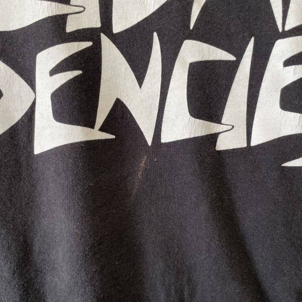 90s SUICIDAL TENDENCIES band T-shirt sleeve pli both sides print Vintage Hanes van T black 80s