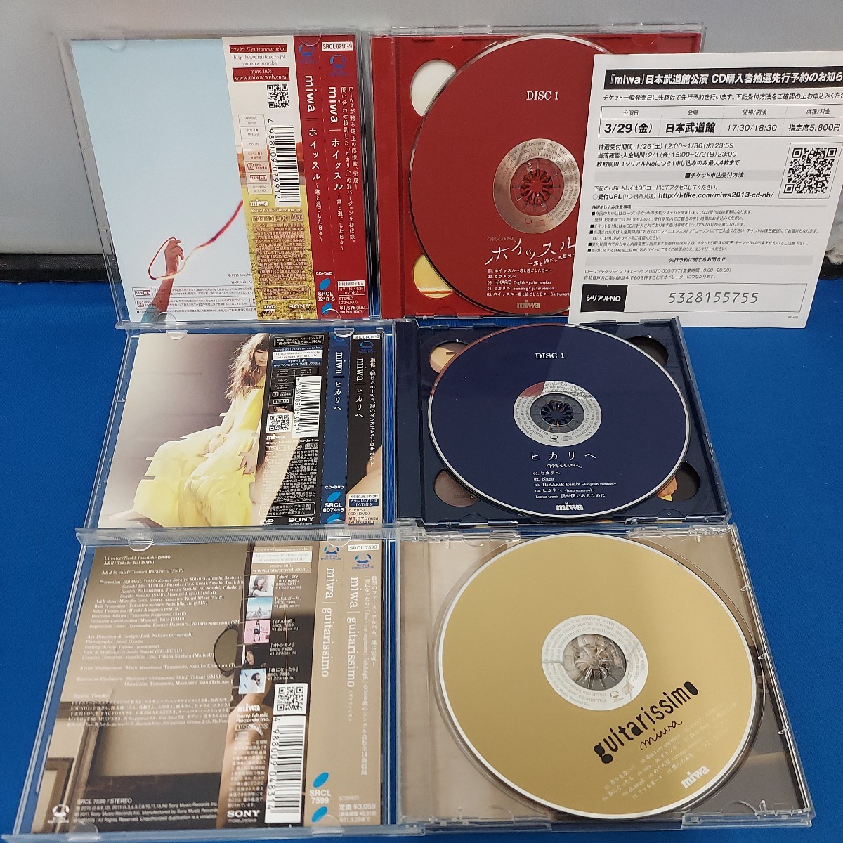 Miwa/miwaCD&DVD 8 point set / together miracle / hikari ./ whistle /Faith/Faraway/kiss you/miwa clips vol.1/guitarissimo/guitarium