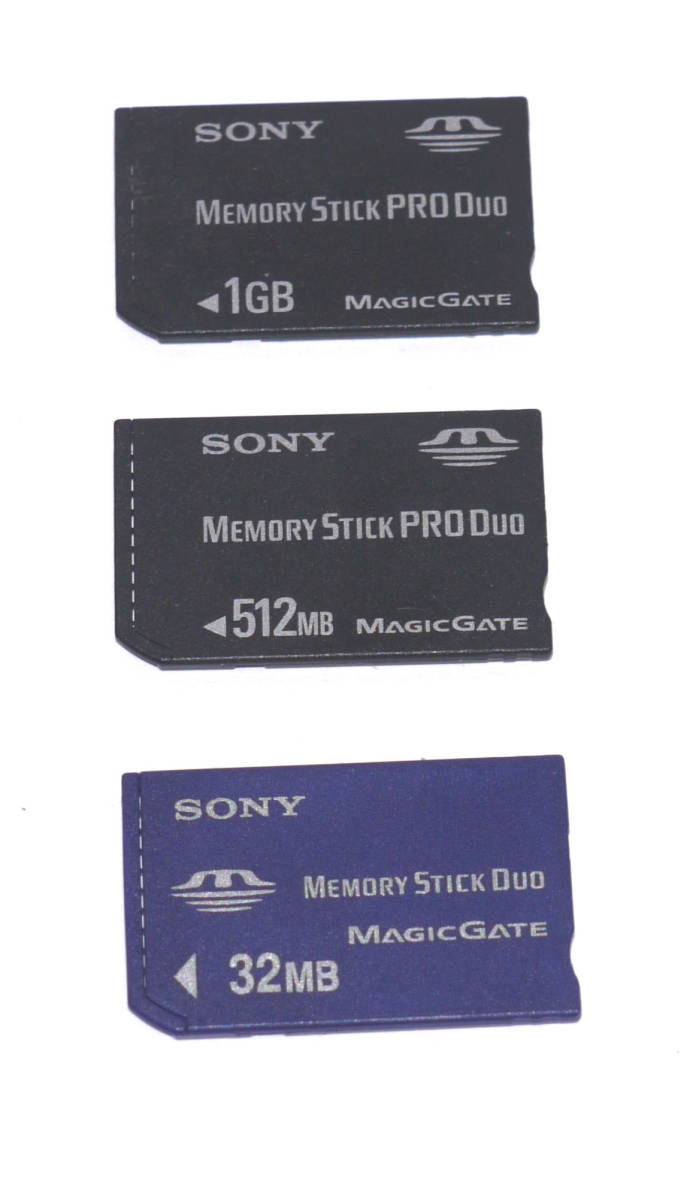 SONY メモリースティック デュオ MEMORY STICK Duo 1GB/512MB/32MB 3枚セットの画像1