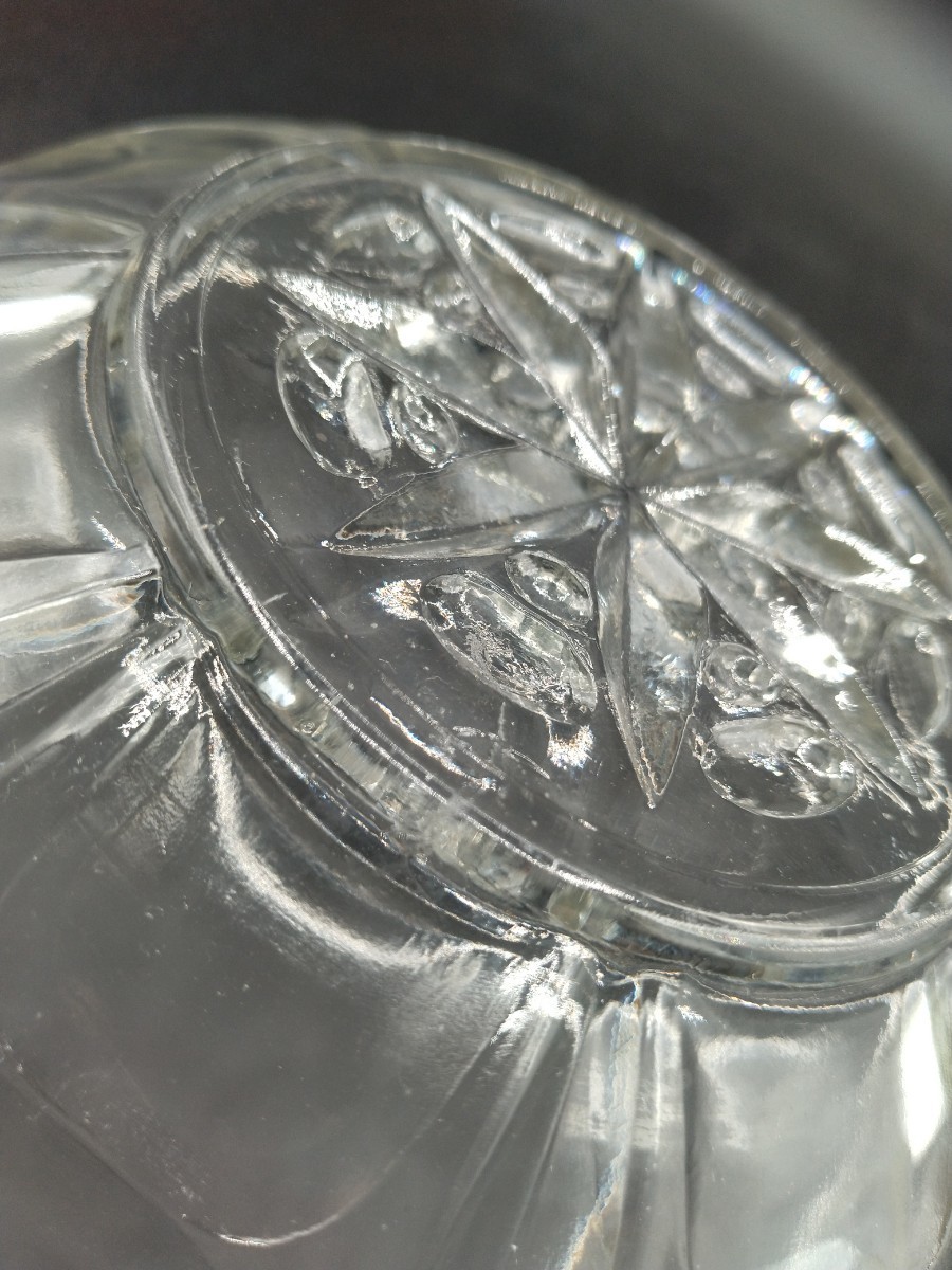 ガラス 皿 食器 16.5cm ボウル アンティーク プレスガラス 器 鉢_画像7