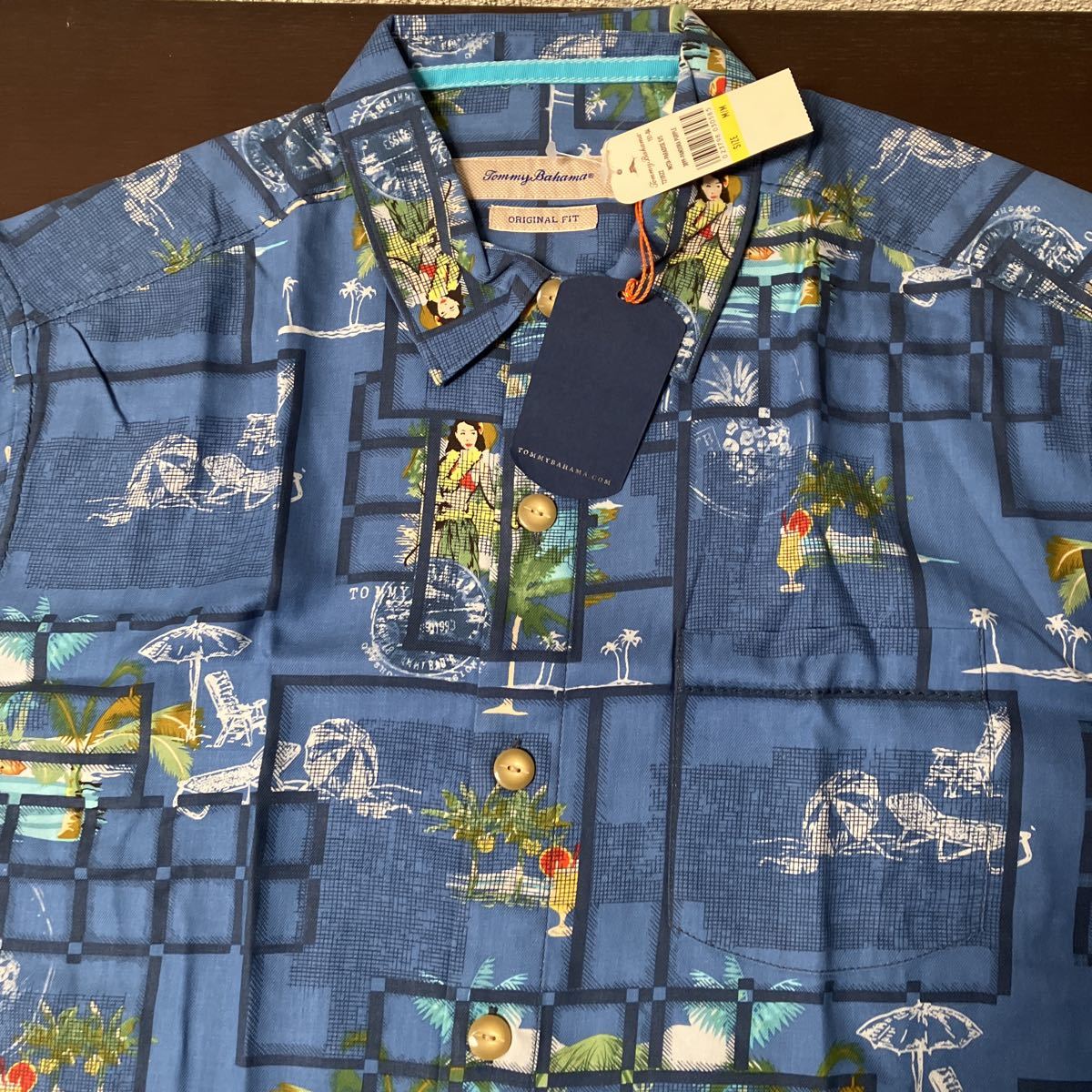 新品TOMMY BAHAMA トミーバハマ シルクアロハシャツ 310522 USAサイズM PA