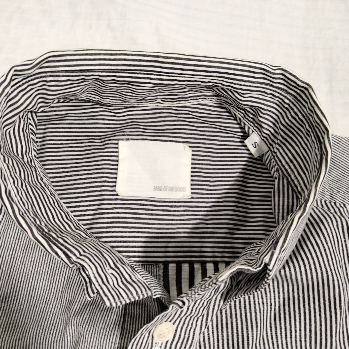 Band Of Outsiders band ob out rhinoceros da-zs pull over button down BD short sleeves patchwork Random stripe shirt 