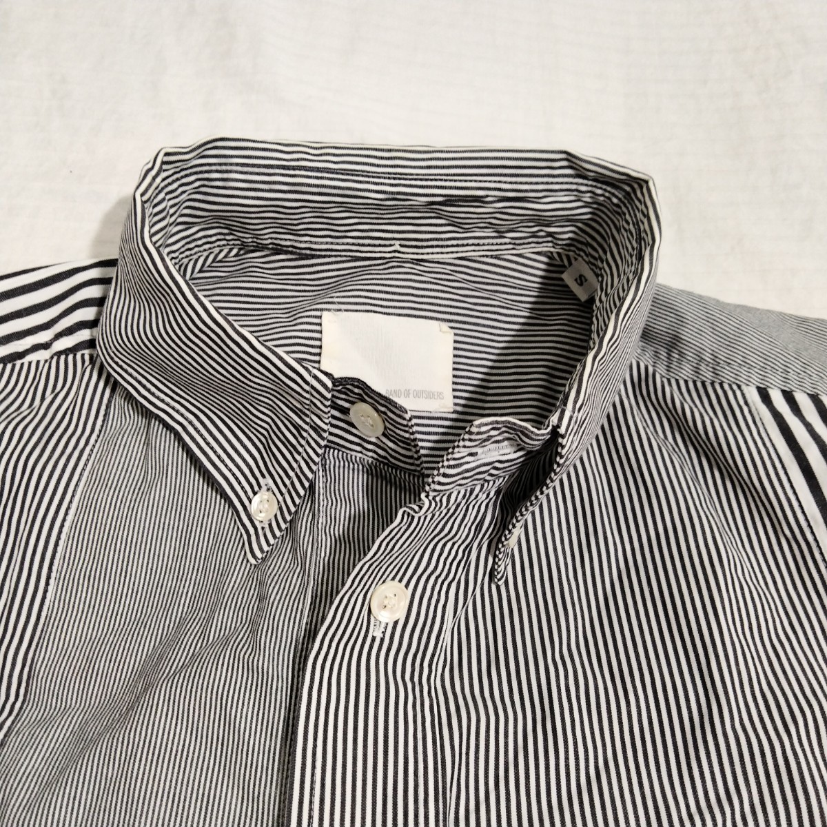 Band Of Outsiders band ob out rhinoceros da-zs pull over button down BD short sleeves patchwork Random stripe shirt 
