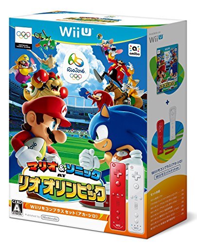 【中古】 マリオ&ソニック AT リオオリンピック Wiiリモコンプラスセット (アカ・シロ) - Wii U_画像1