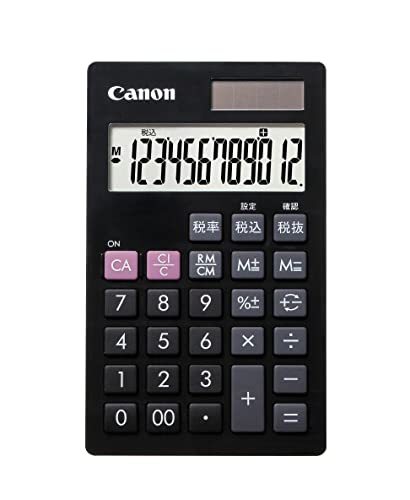 【中古】 キャノン 手帳サイズ電卓 12桁 (ブラック) Canon LS-12T-BK_画像1